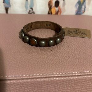 LUCKY BRAND LEATHER STUDDED BRACELET NWT